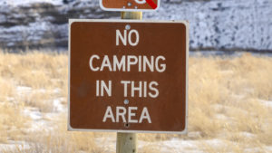 No Camping in This Area Sign